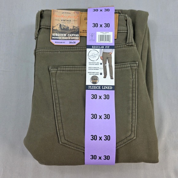 Weatherproof Vintage Canvas Fleece Lined Pants‎ Stretch Regular Fit 30x30
NWT - Picture 1 of 4